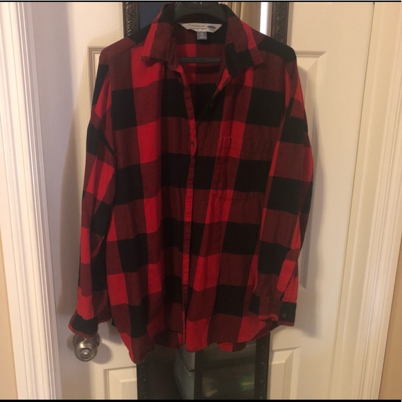 Old Navy classic red/black plaid shirt - Picture 1 of 2